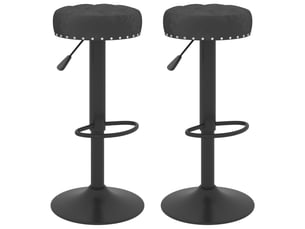 Lot de 2 tabouret de bar, chaise de bar noir velours shl65697