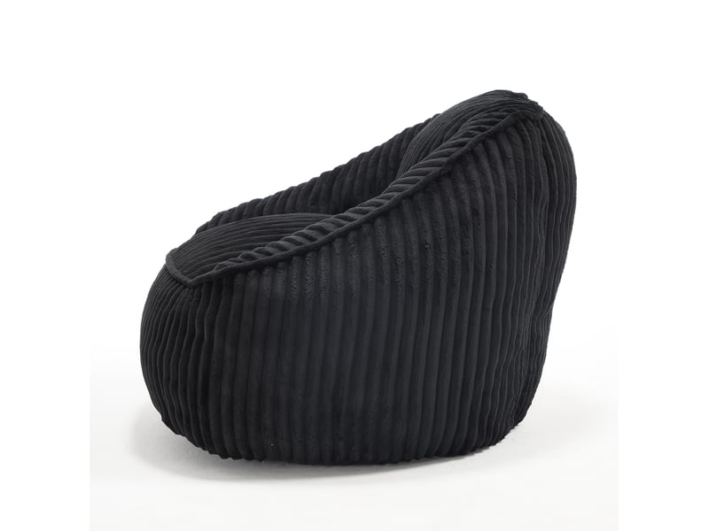  Fauteuil poire 98x92x73 cm avec mousse à mémoire de forme, noir  - Conforama D