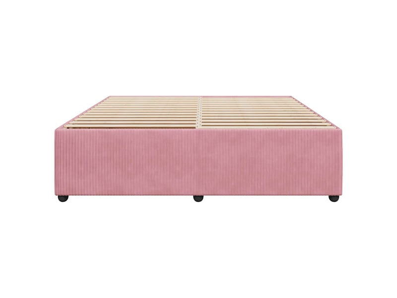  Lit double- lit adulte -  cadre de lit sans matelas rose 200x200 cm velours  - Conforama C