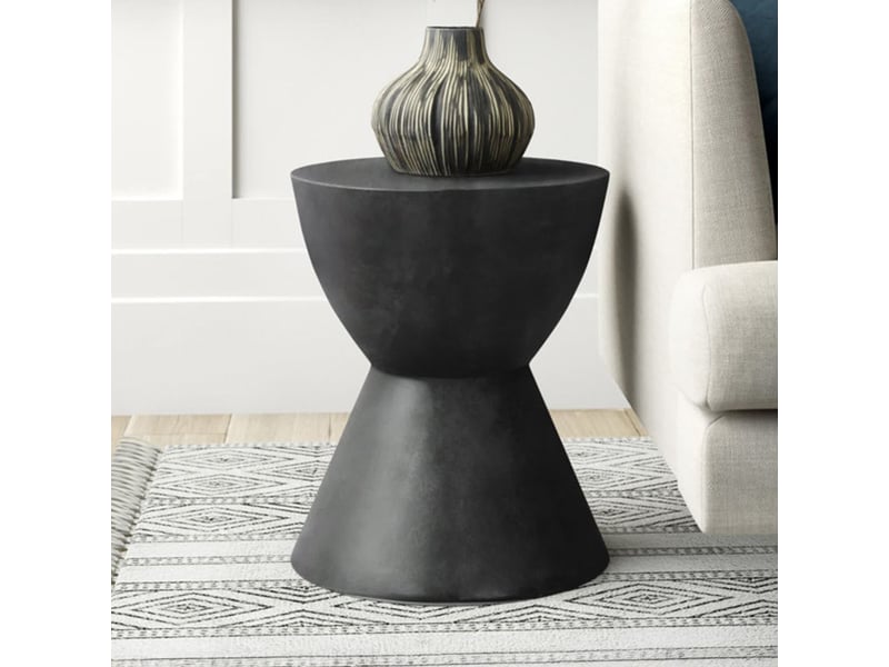  Table d'appoint sablier ø37cm - effet ciment noir - nero - noir 3MB12.01.07.01 - Conforama B
