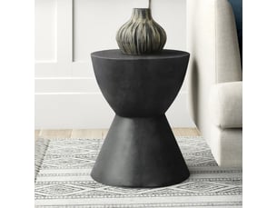 Table d'appoint sablier ø37cm - effet ciment noir - nero - noir