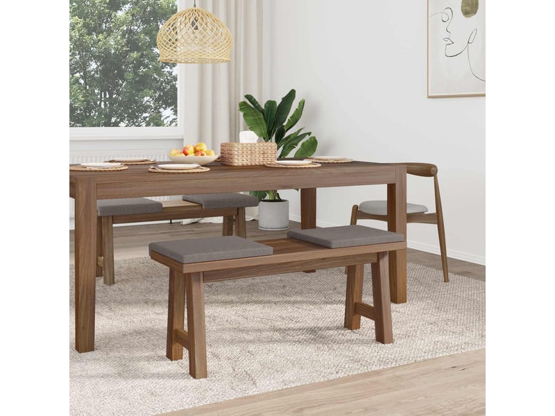 Lot de 4 coussins de banc, coussins d'assise, coussins pour chaisecanapé tissu taupe profondeur 35 cm cf52595 - Conforama C