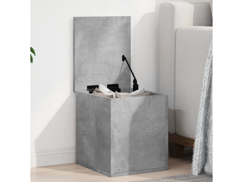  Boîte de rangement, coffre de rangement gris béton 30x35x35 cm bois d'ingénierie  - Conforama B