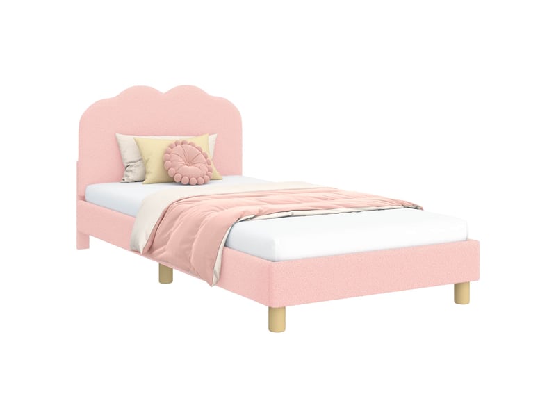 Cadre de lit pour enfants - lit jeune avec tête de lit rose 80 x 200 cm - Conforama C