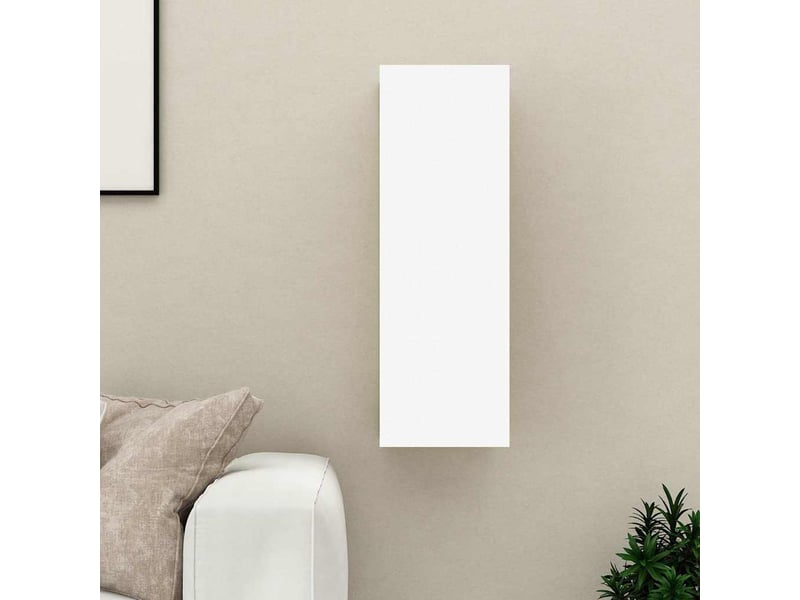  Meuble tv - banc tv - meuble de rangement blanc 30,5x30x90 cm bois d’ingénierie  - Conforama B