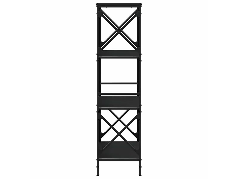 Bibliothèque à 4 niveaux, armoire à livres noir 59x35x132 cm bois d'ingénierie  - Conforama E