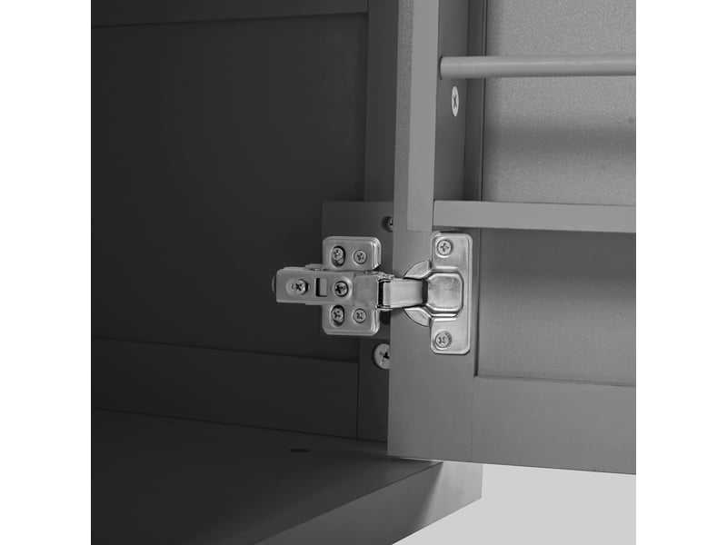  Desserte de cuisine à roulettes, plateau extensible et compartiment poubelle, 112×46,2–76,2×92,7 cm gris  - Conforama D