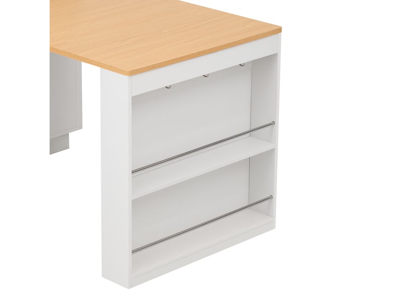  Îlot de cuisine 80,5x58x94 cm extensible mdf blanc  - Conforama D
