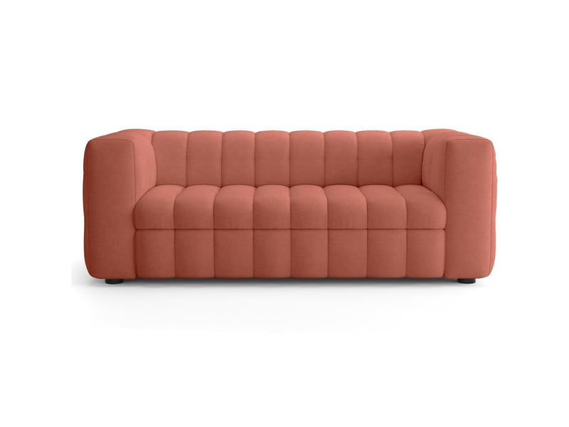  Canapé capitonné convertible 3 places en tissu chenille terracotta - ouverture express - cester Cester - Conforama A