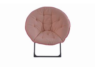 Fauteuil pliant lune avec assise moelleuse et structure stable, pour intérieur et extérieur, en tissu rose