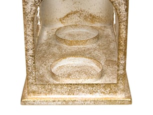 Lanterne de noël en métal blanc et doré 26 x 40 cm