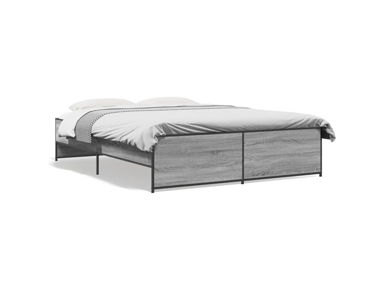  Lit double- lit adulte -  cadre de lit sans matelas sonoma gris 150x200 cm  - Conforama A