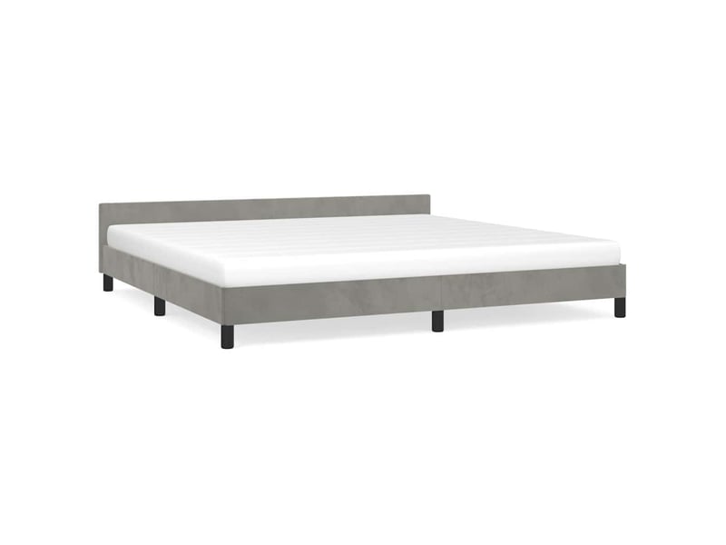 Lit double- lit adulte - cadre de lit sans matelas gris clair 200x200 cm velours - Conforama A