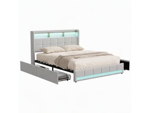 Lit 2 places 140x190 cm DAHUEN coloris beige