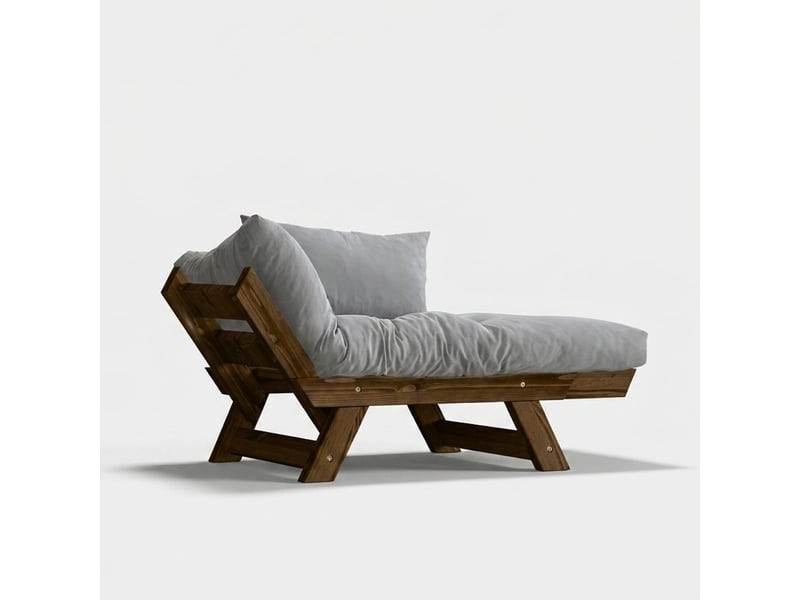  Canapé-lit elara en bois et lin imperméable - noyer  - Conforama C