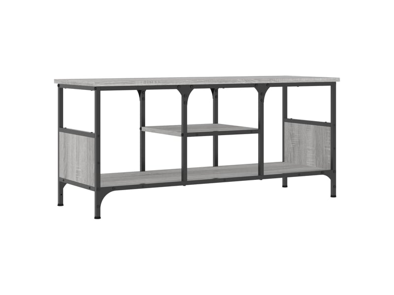  Meuble tv - banc tv - meuble de rangement sonoma gris 100x35x45 cm bois d'ingénierie et fer  - Conforama A