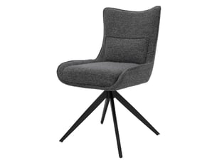 Ml-design chaise salle à manger pivotante 360° en tissu bouclette anthracite, piètement étoile en acier robuste, coussin lombaire intégré, siège rembourré confortable pour salon et cuisine, max 120 kg