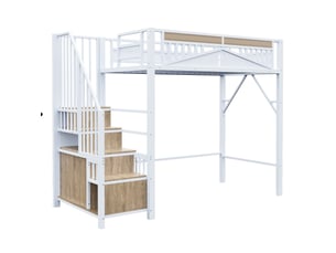 Lit mezzanine 90x200 cm coloris blanc