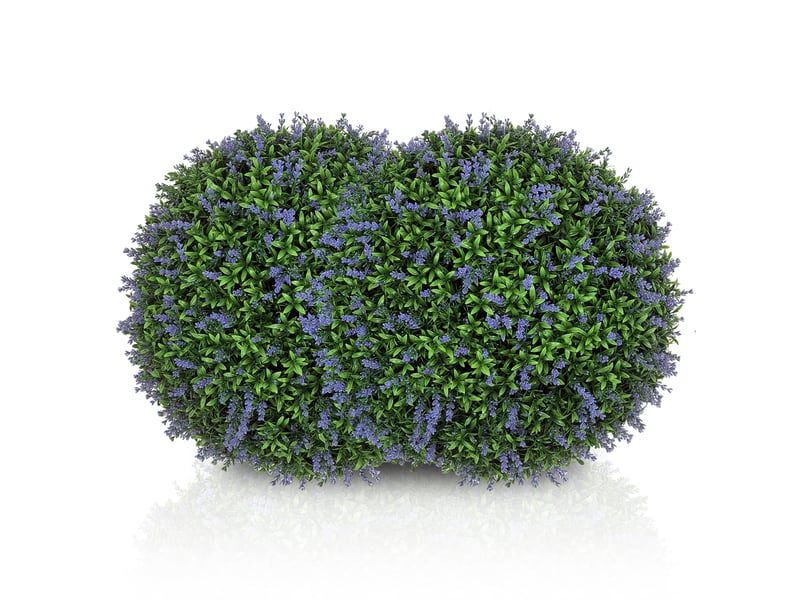  Lot de 2 boules topiaires artificielles, fausses plantes décoratives résistantes aux uv, ø 42 cm, violet et vert  - Conforama A