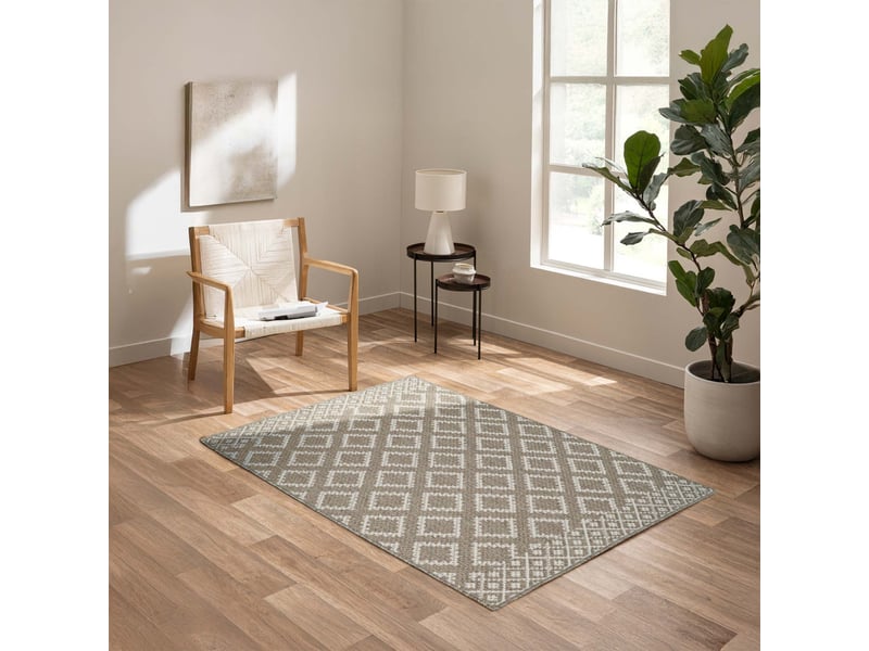  Tapis tissé plat meandro 120x170cm naturel  - Conforama D
