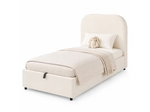 Lit coffre 90x200 cm <strong>OKMYHOME</strong>  <strong></strong> coloris beige