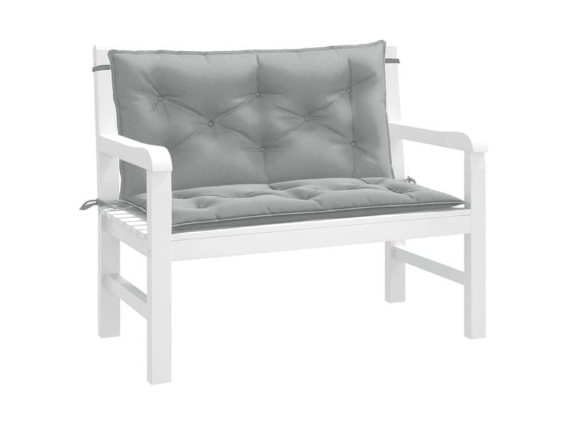  Lot de 2 coussins de banc de jardin, coussins d'assise gris clair mélangé tissu cf58659  - Conforama B
