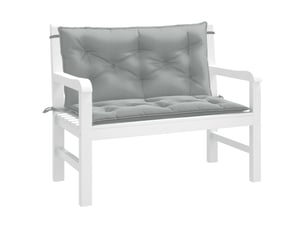 Lot de 2 coussins de banc de jardin, coussins d'assise gris clair mélangé tissu cf58659