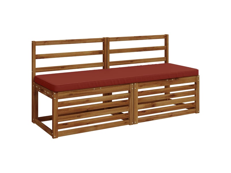Lot de 2 coussins de banc, coussins d'assise vught 100 % polyester rouge cf58106 - Conforama C
