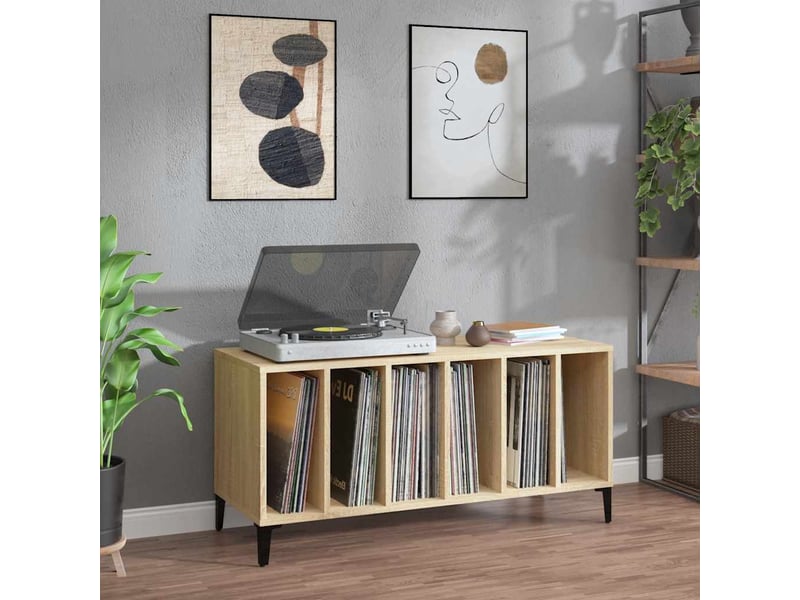  Armoire à disques, armoire de rangement chêne sonoma 100x38x48 cm bois d'ingénierie  - Conforama B