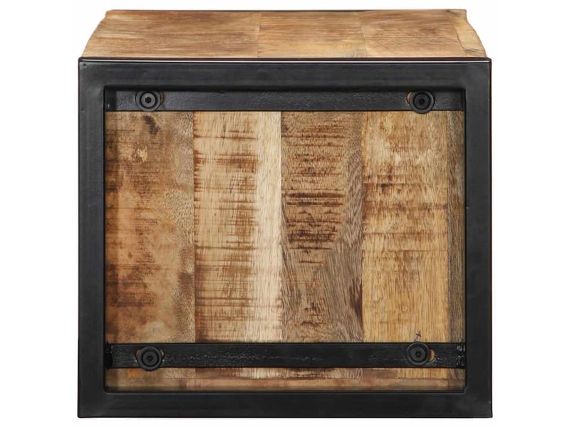  Meuble tv - banc tv - meuble de rangement 80x30x25 cm bois massif de manguier brut  - Conforama C