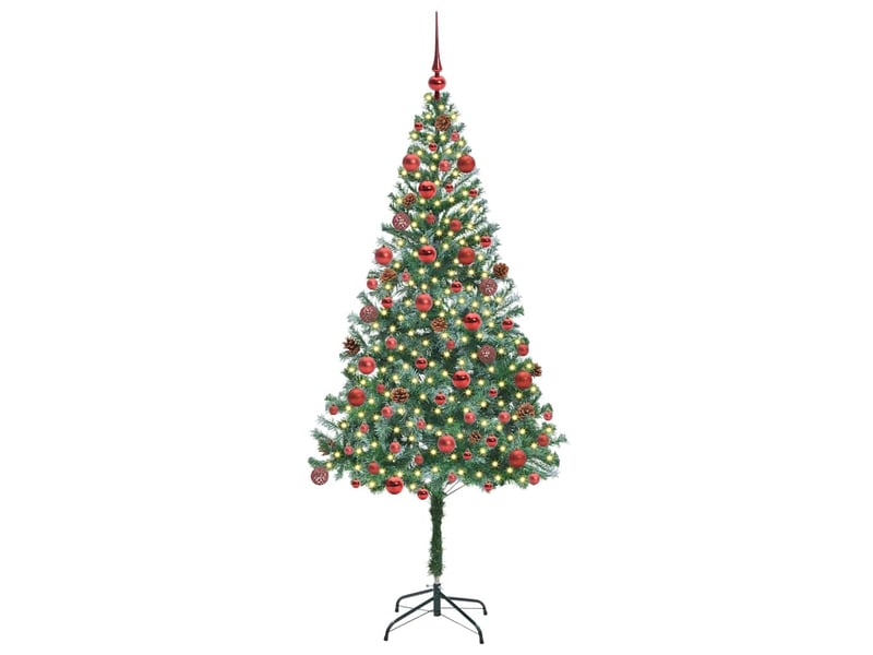  Sapin de noël artificiel, arbre de noël avec 300 led vert 180 cm pvc et acier shl5210  - Conforama C