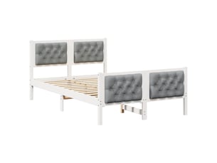Lit 2 places 135x190 cm coloris gris