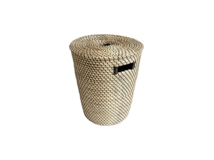 Panier à linge phuket en jonc de mer naturel tressé noir