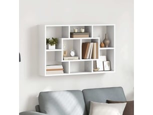 Étagère murale, étagère suspendue blanc 85x16x52,5 cm bois d'ingénierie cf42049