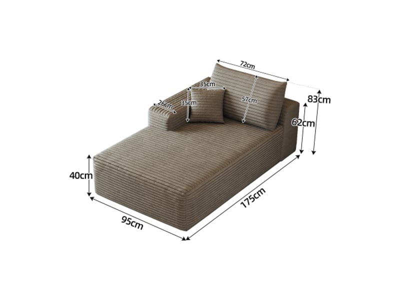 Canapé-lit y165 – côté gauche, couleur camel, convertible - Conforama C