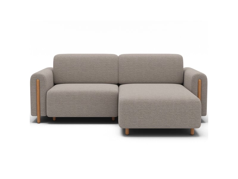  Canapé d'angle convertible arvessa sable chenille – angle droit  - Conforama A