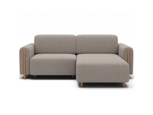 Canapé d'angle convertible arvessa sable chenille – angle droit