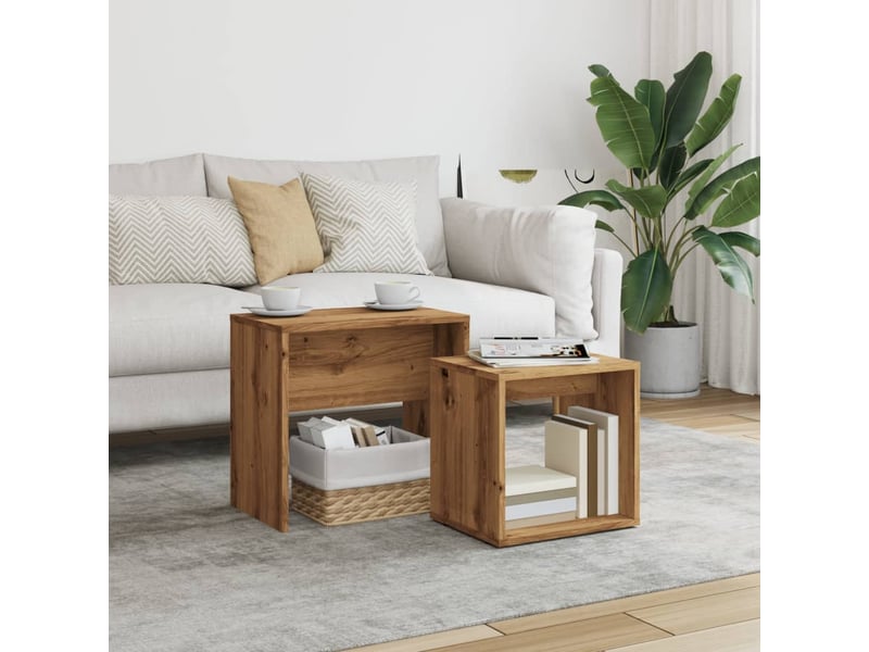  Tables basses gigognes 2 pcs | table de salon chêne artisanal bois d'ingénierie  - Conforama B