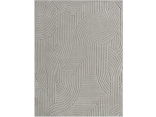 Tapis de salon gris 160 x 120 cm en polyester, motif géométrique en relief doux et antidérapant moderne