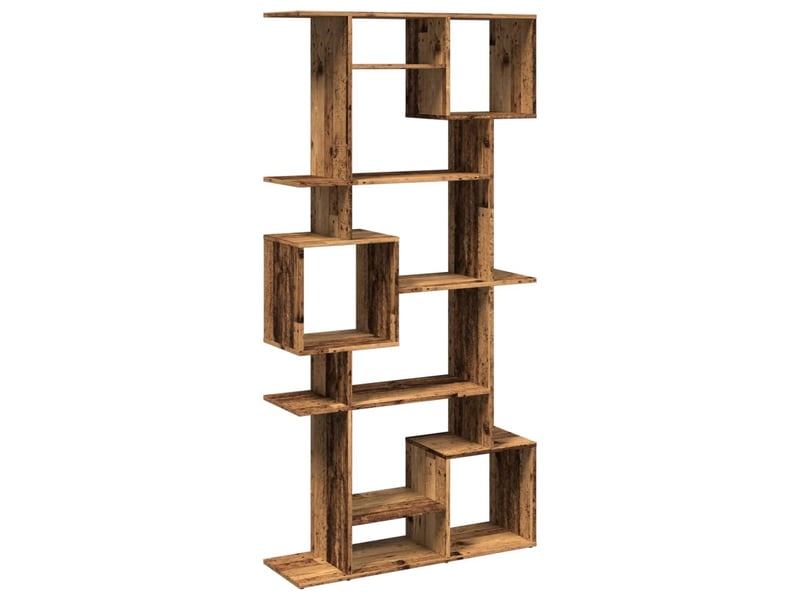  Bibliothèque, meuble de rangement salon vieux bois 92x29x188 cm bois d'ingénierie  - Conforama A