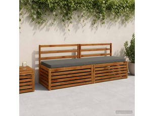 Lot de 2 coussins de banc, coussins d'assise vught 100 % polyester gris cf57968