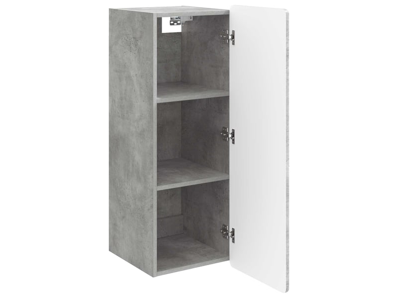  Armoire murale salon, meuble de rangement gris béton 33 x 34,5 x 94 cm bois d'ingénierie  - Conforama C