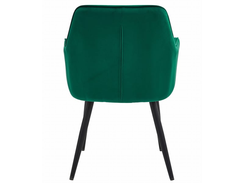 Family chaise jork - velours vert foncépieds noirs x 1  - Conforama E