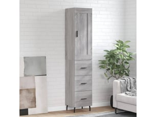 Buffet haut - bahut - meuble de rangement sonoma gris 34,5x34x180 cm bois d'ingénierie