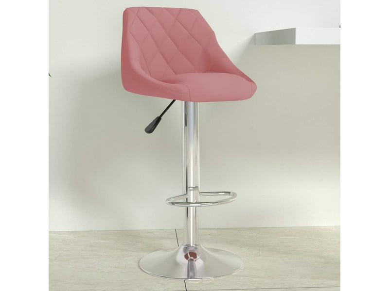  Tabouret de bar, chaise de bar rose velours shl64151  - Conforama B