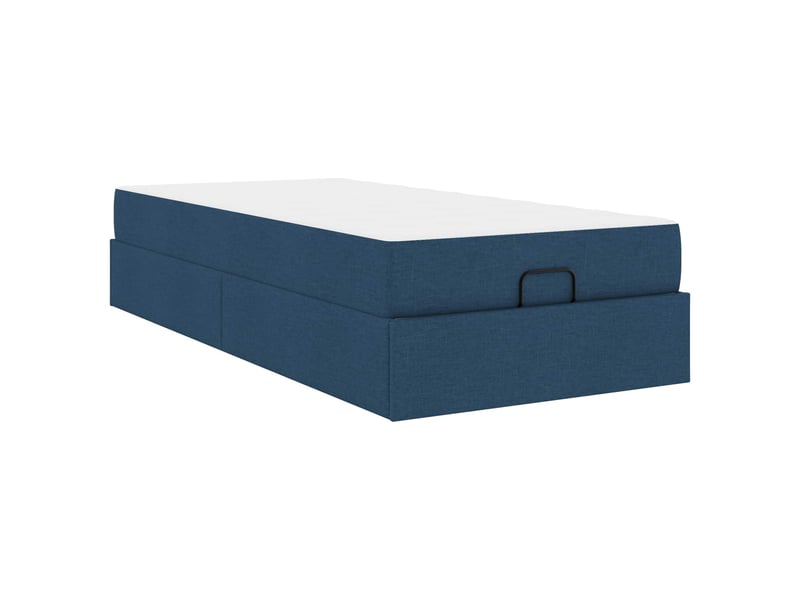 Lit simple | lit adulte | cadre de lit avec matelas 2 pcs bleu tissu 80x200 cm - Conforama A