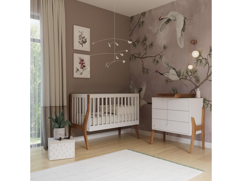  Yappyicon - lit bébé 120x60 cm - blanc chêne 4754010385591 - Conforama E