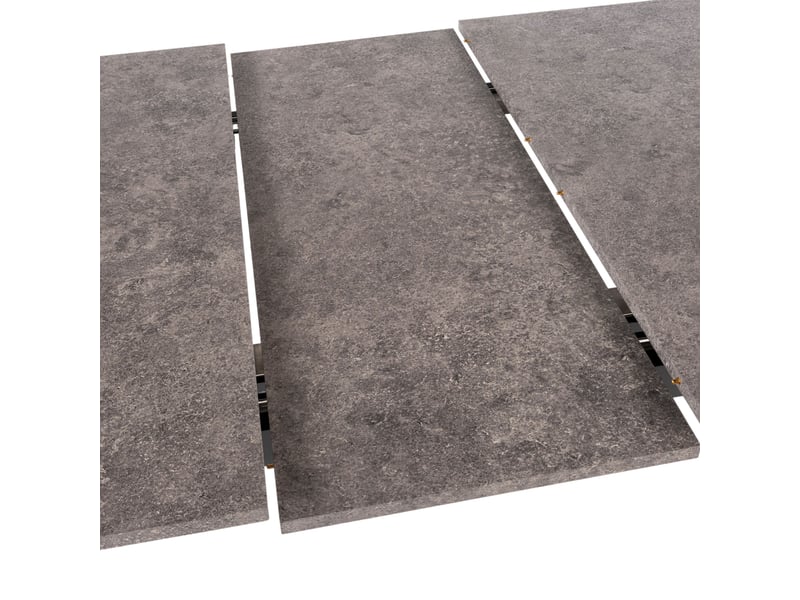  Table extensible effet granit + 6 chaises en velours gris  - Conforama E
