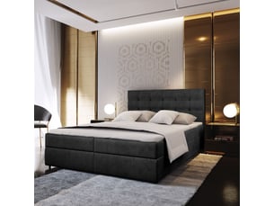 Lit avec rangement 180x200 cm <strong>MASSENO</strong> <strong></strong> coloris noir