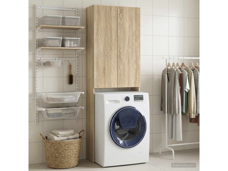  Armoire de toilette, meuble de toilette delft chêne sonoma 66x25.5x190 cm  - Conforama C